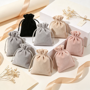 Drawstring Jewelry Pouch, Soft Suede Fabric Gift Storage <b>Bag</b>, Custom Logo <b>Small</b> Drawstring <b>Bag</b> for Rings Necklaces Packing - Product Image 2
