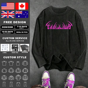 Sudaderas de Hombre KINGSEN OEM, Lavadas con Ácido, 100% Algodón, Gruesas, Transpirables, Antiencogimiento, Cuello Redondo, Estilo Vintage - Product Image 2