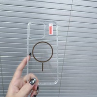 Pour iPhone 11 12 13 14 15 16 Pro Max Conception Simple Haute Transparent Mince Cercle En Plastique Transparent Magnétique Housse de Téléphone