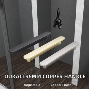 OUKALI 96MM Copper <b>Door</b> Handle Adjustable Minimalist Design for <b>Bathroom</b> - Product Image 1