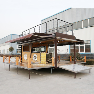 Carro móvil para cafetería, camión de comida móvil con diseño de quiosco callejero, <span class=keywords><strong>restaurante</strong></span> de dos pisos - Product Image 1