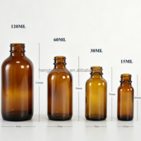 Bouteilles en verre ambré Boston rondes de 15 ml, 30 ml, 60 ml, 120 ml, 240 ml, 500 ml, 1 L avec bouchon en bakélite pour huiles végétales et liqueurs amères