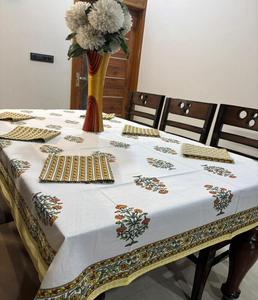Elegante Juego de Manteles de Algodón con 6 Servilletas, Perfecto para Comidas Familiares, Fiestas, Restaurantes, Hoteles y Recepciones de Bodas - Product Image 3