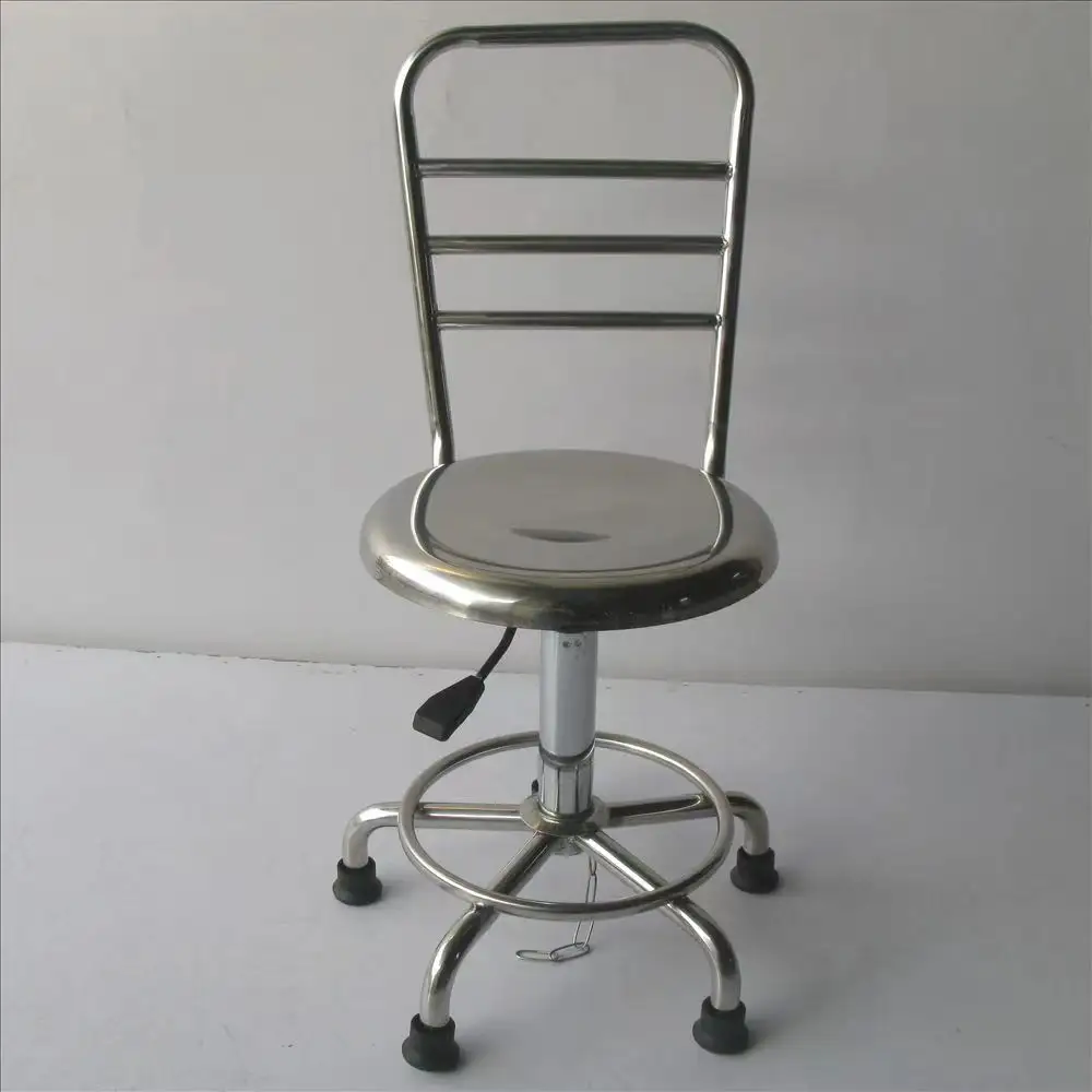 Лабораторная мебель стул воздушного давления круглый 304 из нержавеющей стали спинка стул