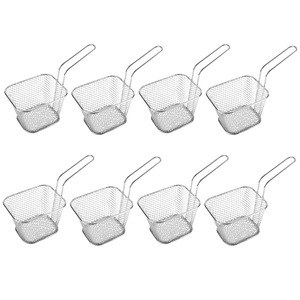 <b>Square</b> Mini Frying <b>Baskets</b> Wire Mesh Restaurant Fried Chicken Snack <b>Basket</b> 8 Pack - Product Image 1