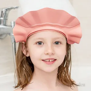 Free Sample Rubber Material Soft Baby Shampoo Shower Protection Hat Baby Shower Cap