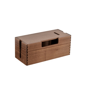 Walnut multifunctional desktop solid wood cable storage box Router rack socket cable management box plug board