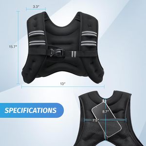 Gilet lesté de fitness réglable et personnalisé, doux pour la peau, avec sacs de sable améliorés pour la marche, la course à pied, le jogging et l'entraînement - Product Image 4