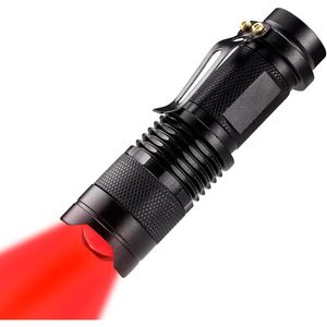 Wayllshine Red <b>Led</b> <b>Flashlight</b> 0-200M Beam Distance Aluminum Alloy Body Tail Switch For Camping - Product Image 1