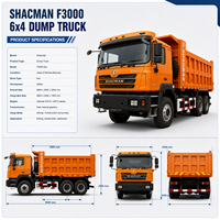 Camion lourd d'occasion Shacman F3000 Diesel 6x4 Euro 2, moteur Yuchai, conduite à gauche, 351-450 CV, caisse de chargement 6,2-8 m, capacité 30-50 tonnes, pour travaux de construction