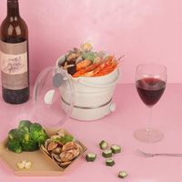 Casserole électrique pliable, portable, avec cuiseur vapeur, en silicone de qualité alimentaire, pour les voyages