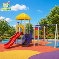 Structure de jeu multifonctionnelle pour enfants en plein air, pour parcs et écoles, toboggan et balançoire durables