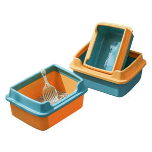 Caja de arena para gatos de nuevo diseño, caja de arena de limpieza, caja de arena de plástico extra grande antisalpicaduras para gatos, bandeja de lados altos, caja de arena de manejo más fácil - Product Image 4