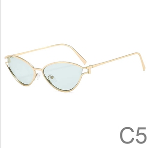 แว่นกันแดดทรงแคทอายแบบยูนิเซ็กส์ สไตล์ยุโรปอเมริกัน กรอบโลหะเต็มกรอบ แฟชั่นฮิปฮอป ดีไซน์เฉพาะตัว ป้องกันรังสียูวี 400 กรอบโปร่ง - Product Image 5