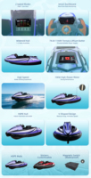 Kart aquatique électrique KUPAO STAR pour adultes et adolescents, batterie lithium 73V 114Ah, bateau de sport nautique haute vitesse, divertissement, 15KW HDPE