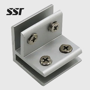 Modern Durable Aluminum Alloy Glass Clamps 90 Degrees <b>Shelves</b> Support <b>Bracket</b> Door 20mm Thickness Board Screw Soundproof Easy - Product Image 1