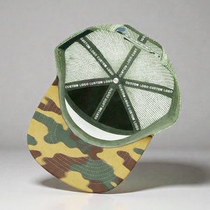 Gorra de Béisbol Deportiva Ajustable con Parche de Cuero Personalizado y Logotipo Bordado, Gorra Trucker de Camuflaje de 7 Paneles de Alta Calidad 168 - Product Image 5