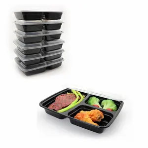 RE-339 Reusable Meal Prep Food Container With Lid Lunch Box With 3 Compartments