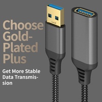 Cable de Extensión USB 3.0 Macho Hembra 1M/2M/3M/5M Trenzado para Impresora, Cámara, Teclado de Computadora, Cargador, Cable de Datos USB AM/AF