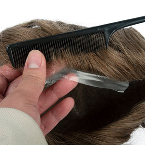 Prothèse capillaire ultra-fine 0,02-0,08 mm pour hommes, système capillaire 100 % cheveux indiens Remy, perruques super invisibles en PU à boucles en V - Product Image 3