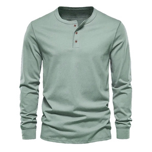 Camiseta <span class=keywords><strong>de</strong></span> Manga Larga Estilo Waffle para Hombre, Camiseta Henley Transpirable e Informal, Top Informal - Product Image 1