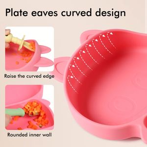 Ensemble de vaisselle pour bébé en silicone de qualité alimentaire sans BPA, assiette à ventouse, bol, bavoir, tasse pour tout-petits - Product Image 2
