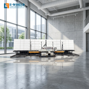 Machine à bordurer le verre à haute efficacité, automatique, à quatre côtés rotatifs, avec table de convoyage en acier, puissance 19,75 kW, pour épaisseur de verre de 3 à 25 mm - Product Image 1