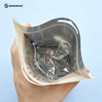 Sachet d'emballage personnalisable anti-odeur avec fermeture éclair et fenêtre dépolie pour les emballages de bœuf séché
