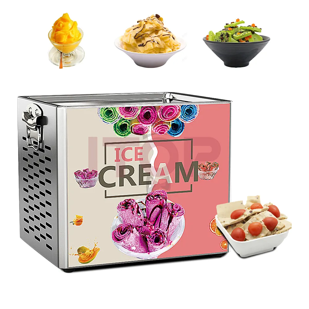 Masa kızarmış dondurma rulo kızarmış dondurma rulo makinesi ev haddeleme dondurma makinesi