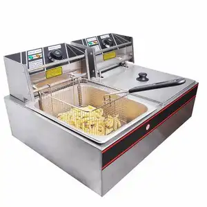 Supertise – machine à frites de chine, appareil de cuisson de pommes de terre usagé, 2 cuves, double comptoir industriel et commercial, friteuse électrique