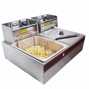 Super tise China Chips Hühner maschine gebrauchte Kartoffel Pommes Frites kaufen Fett 2 Tank Doppel zähler industrielle kommerzielle elektrische Friteusen