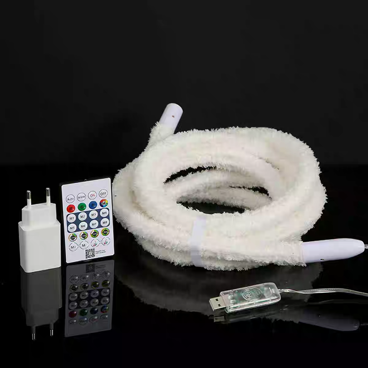 LED Flexible Dream Color Light Strip, 360° Royal Velvet Braided Light, RGB Dream Color Neon Light, Linear Light