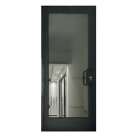 Porte battante à charnière continue à rupture de pont thermique Série 80, porte commerciale euro-américaine, serrure de secours transfrontalière, porte vitrée insonorisée