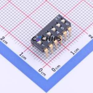 DSIC06LHGET DIP Switch Through hole Component (THT) Switch Single Pole Single Throw 6 2.54mm 25mA - Product Image 1