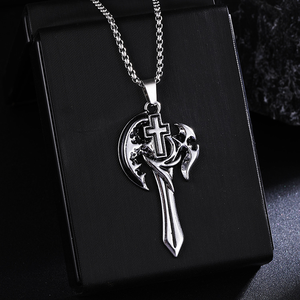 <span class=keywords><strong>Pendentif</strong></span> hache viking en acier inoxydable, bijoux pour homme, mythologie nordique, hache protectrice en métal massif, cadeau pour les passionnés du nordisme - Product Image 3