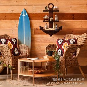 Estante de almacenamiento de madera para montar en la pared, estante de exhibición en forma de barco de 3 niveles para sala de estar, organizador decorativo - Product Image 2