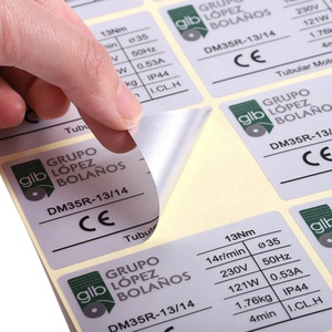 Etiqueta Adhesiva cuadrada impermeable para mascotas, adhesivo de atención INdustrial electrónica personalizada, producto de peligro, pegatina con logotipo - Product Image 3