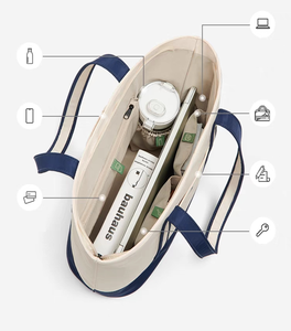 2024 tas <span class=keywords><strong>Tote</strong></span> nilon kapasitas besar kustom tas belanja dengan pegangan grosir tas pantai dengan logo cetak - Product Image 3