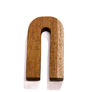 Vase en bois de teck naturel fait main, léger, durable, en forme de U, porte-fleurs en bois, jardinière moderne pour intérieur/extérieur - Product Image 1