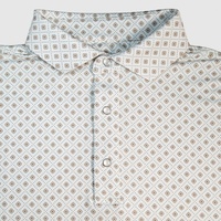 Polo de golf pour femme de qualité supérieure, entièrement imprimé, col rigide, personnalisable, avec fermeture 1/4 zip, col montant brodé et boutons pression perlés
