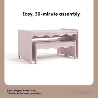 Ensemble de tables et bancs multifonctionnels modernes en MDF pour la maternelle et les événements, avec montage facile
