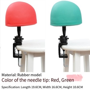 Tête de <span class=keywords><strong>mannequin</strong></span> en silicone tressée à la main pour la <span class=keywords><strong>couture</strong></span> de cheveux, peut recevoir des épingles, avec support - Product Image 6