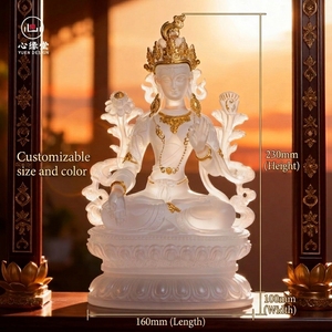 Statue de <span class=keywords><strong>Bouddha</strong></span> en cristal transparent plaqué or 160*100*230mm, idéale pour la méditation et la <span class=keywords><strong>relaxation</strong></span>, à placer dans la chambre - Product Image 1
