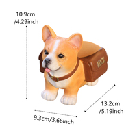 Pot à plantes succulentes en forme de chien Corgi prêt à être expédié, pot à fleurs en résine en forme de chiot avec sac porte-bonheur, pot à plantes en forme d'animal pour la décoration de la maison et du jardin
