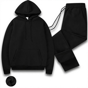 Conjunto Deportivo Unisex GURUNA-Z-INDUSTRY de Algodón Negro, Sudadera con Capucha y Pantalones con Cordón, Estilo Casual para Otoño, Largo Completo - Product Image 1