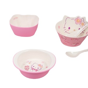 Hello Kitty Melamine Bowl Set For Kids Cherry Blossom Design Bpa Free Food Grade - Product Image 1