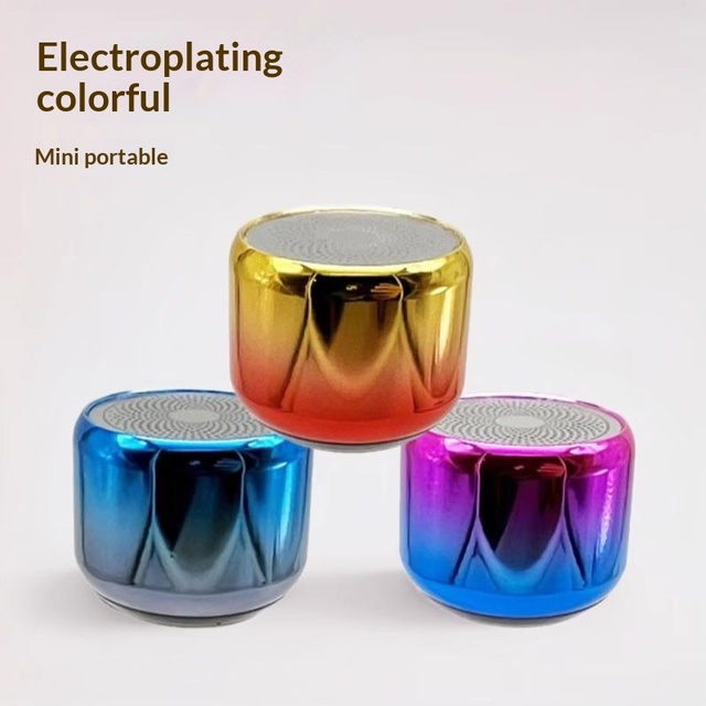 New Mini Blue Tooth Earphones/speakers Player with Electroplated Metallic Color Mobile Phone Mini Speaker Outdoor Portable