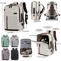 Sac à dos pour ordinateur portable de grande capacité extensible personnalisé avec port de charge USB pour les voyages d'affaires, le bureau et l'école