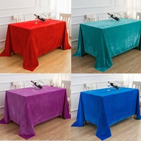 Nappe carrée ou rectangulaire en velours rouge champagne, couleur unie personnalisée, décorative pour mariage, banquet et événements festifs