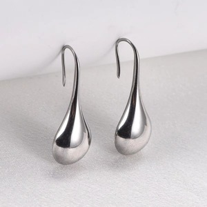 Pendientes Colgantes de Acero Inoxidable para Mujer, Pulidos, en Forma de Gota, Color Plata/Oro, Accesorios de Joyería para Perforación de Oreja - Product Image 4